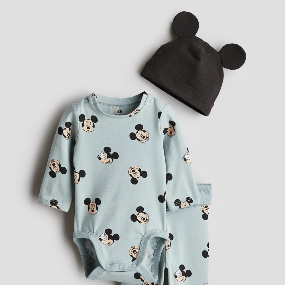 H&M Blue Mickey Mouse Kids One Piece Set I Am Looking For This Set